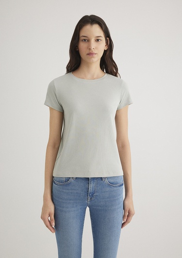  Mavi Gri Tişört Slim Fit / Dar Kesim 1612904-70084