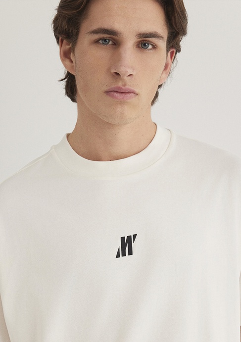  Mavi Mavi Pro Baskılı Beyaz Tişört Loose Fit / Bol Rahat Kesim 0612745-70057