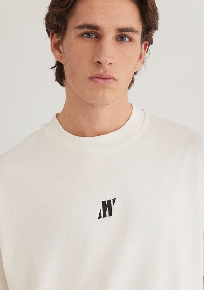  Mavi Mavi Pro Baskılı Beyaz Tişört Loose Fit / Bol Rahat Kesim 0612745-70057