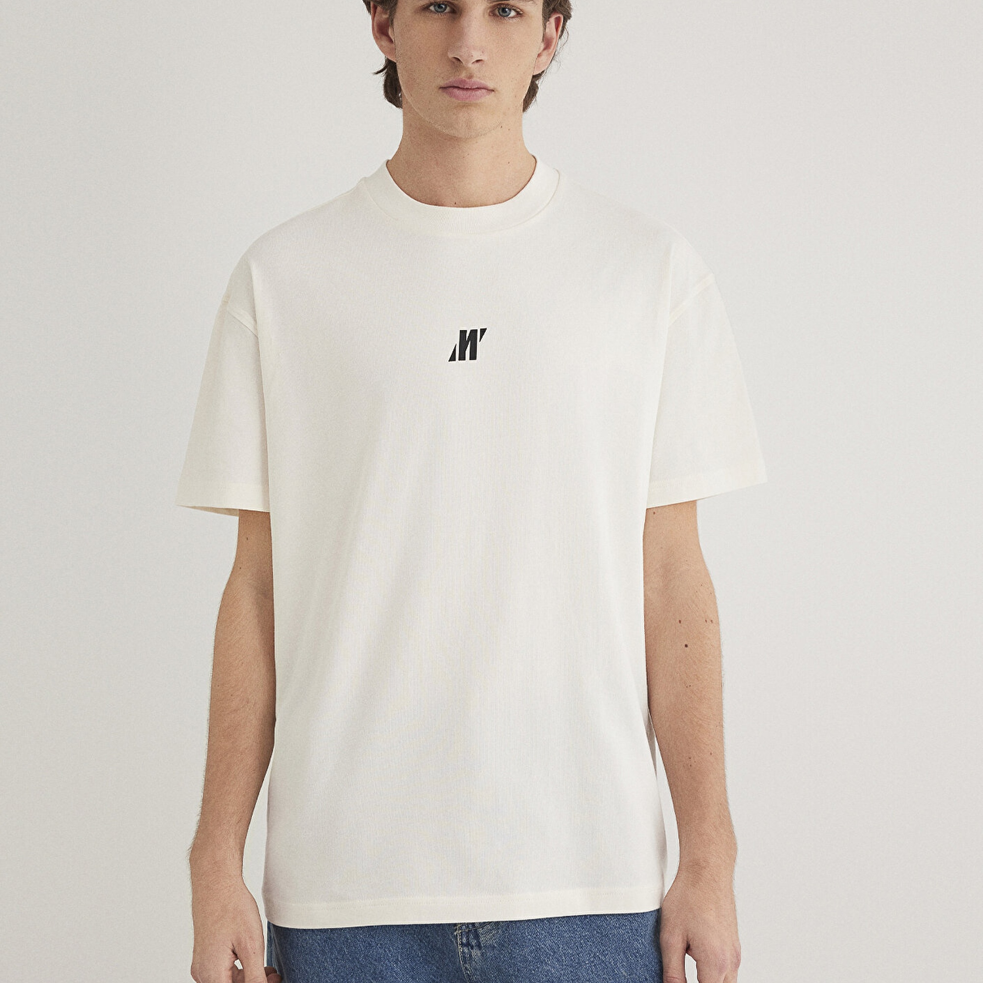 Mavi Mavi Pro Baskılı Beyaz Tişört Loose Fit / Bol Rahat Kesim 0612745-70057