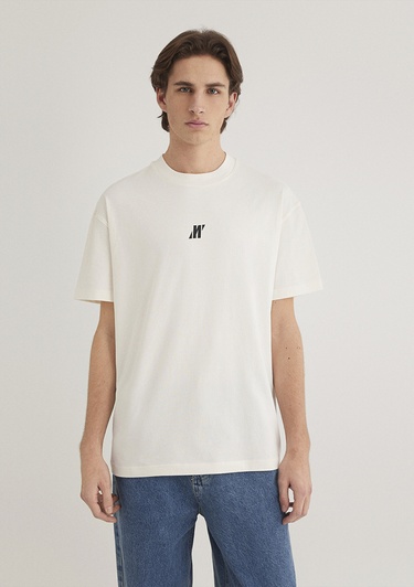  Mavi Mavi Pro Baskılı Beyaz Tişört Loose Fit / Bol Rahat Kesim 0612745-70057