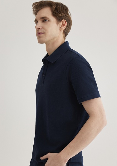  Mavi Lacivert Polo Tişört Slim Fit / Dar Kesim 0612521-70490