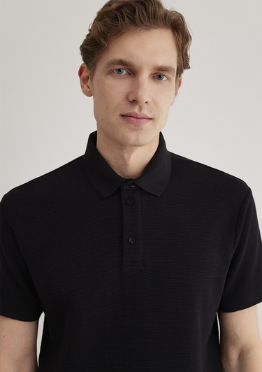  Mavi Siyah Polo Tişört Slim Fit / Dar Kesim 0612521-900