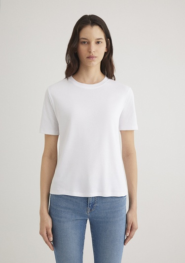  Mavi Beyaz Basic Tişört Semi Slim Fit / Yarı Dar Kesim 1612916-620