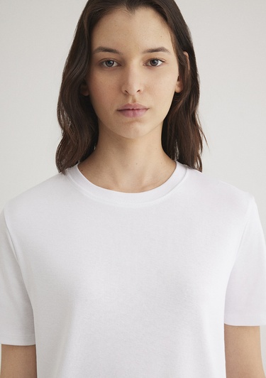  Mavi Beyaz Basic Tişört Semi Slim Fit / Yarı Dar Kesim 1612916-620