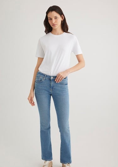  Mavi Beyaz Basic Tişört Semi Slim Fit / Yarı Dar Kesim 1612916-620