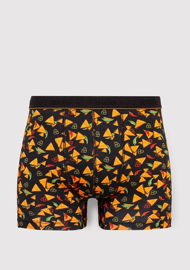  Mavi Baskılı Siyah Boxer 0911823-900