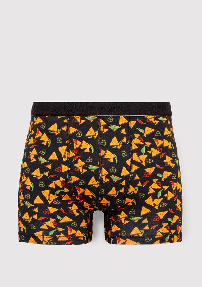  Mavi Baskılı Siyah Boxer 0911823-900