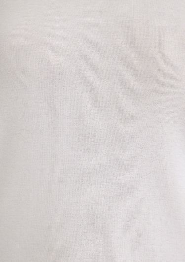  Mavi V Yaka Şerit Detaylı Beyaz Tişört Slim Fit / Dar Kesim 1612906-70057