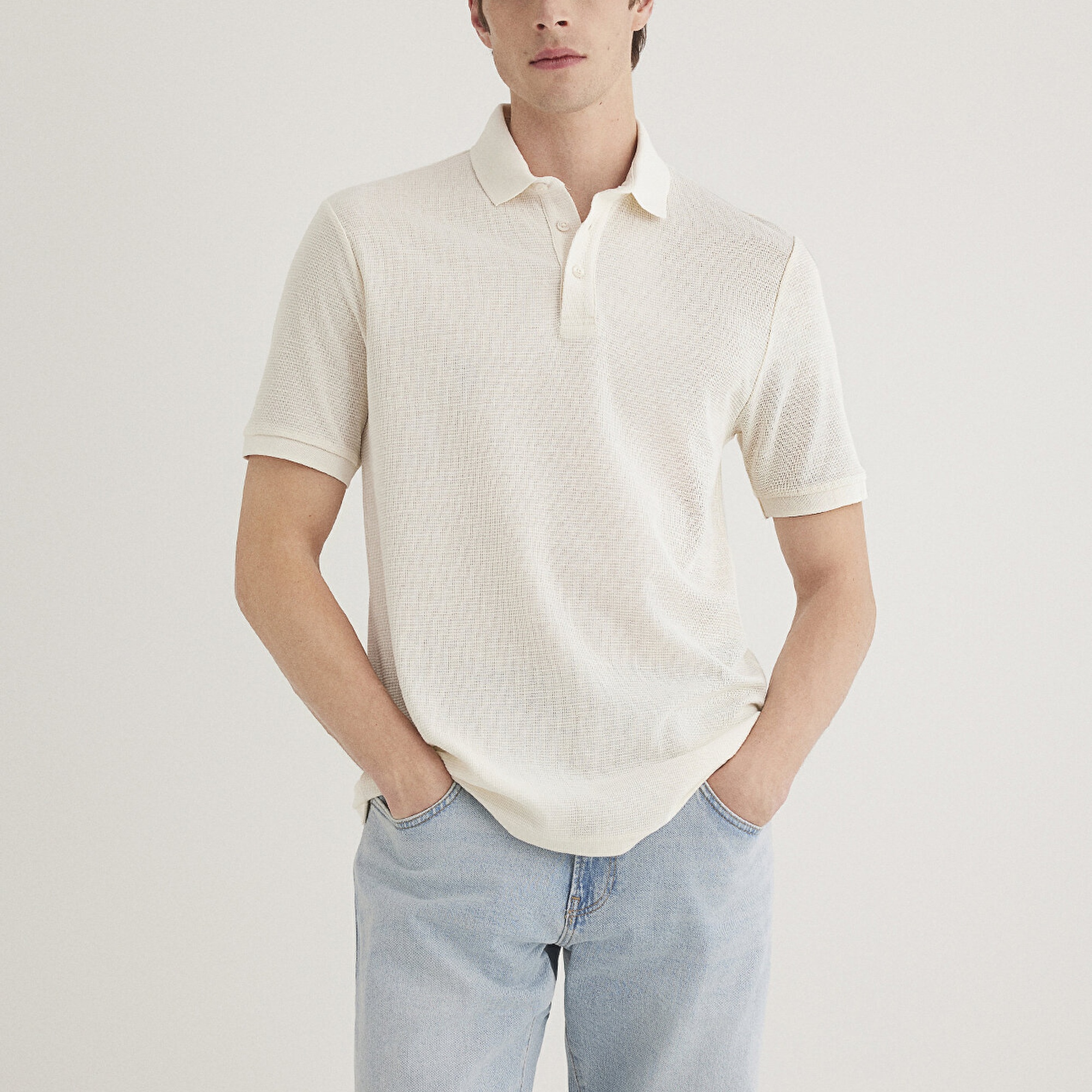 Mavi Ekru Polo Tişört Slim Fit / Dar Kesim 0612521-70057