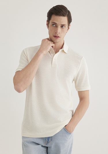  Mavi Ekru Polo Tişört Slim Fit / Dar Kesim 0612521-70057