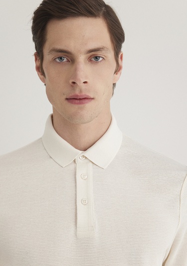  Mavi Ekru Polo Tişört Slim Fit / Dar Kesim 0612521-70057