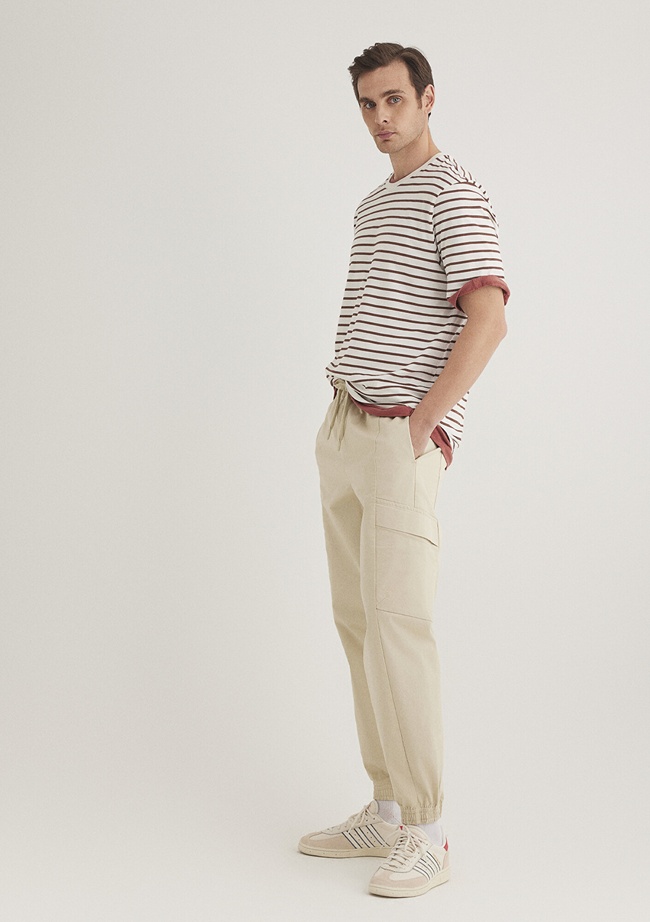  Mavi Bej Kargo Jogger Pantolon 0010430-70322