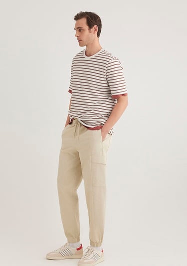  Mavi Bej Kargo Jogger Pantolon 0010430-70322