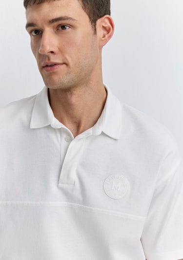  Mavi Beyaz Polo Tişört Loose Fit / Bol Rahat Kesim 0612481-70057