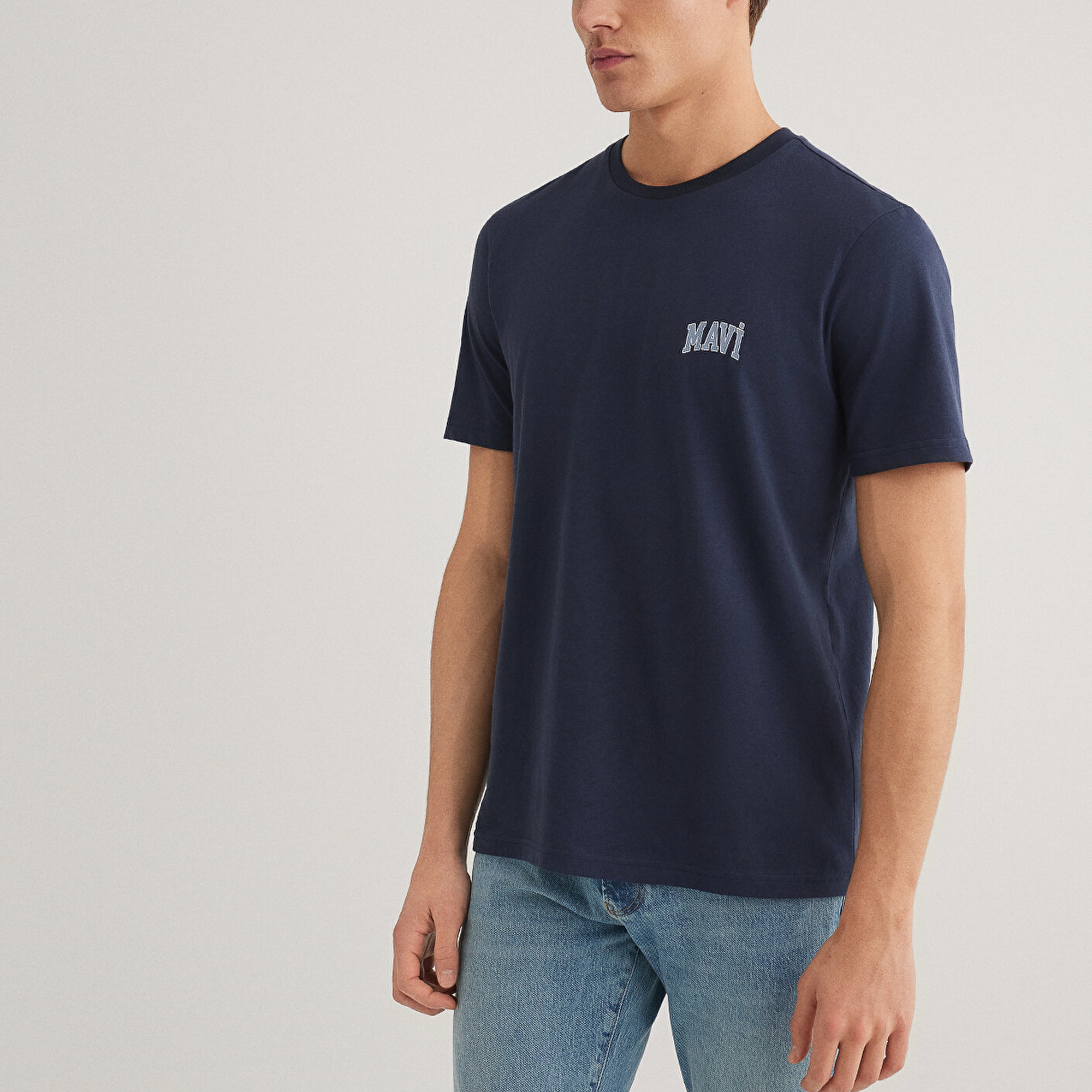 Mavi Mavi Logo Baskılı Lacivert Tişört Regular Fit / Normal Kesim 0611714-70497