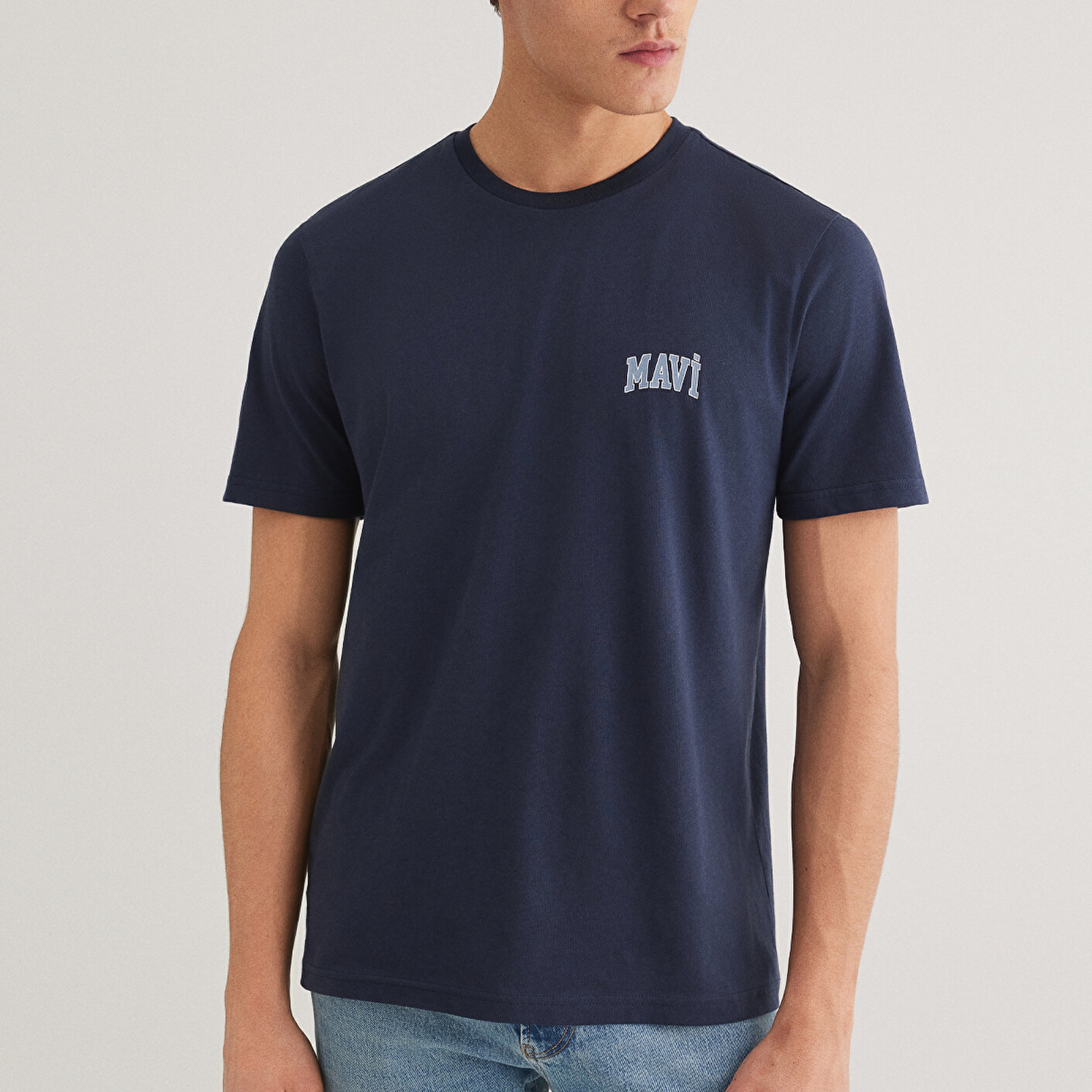 Mavi Mavi Logo Baskılı Lacivert Tişört Regular Fit / Normal Kesim 0611714-70497