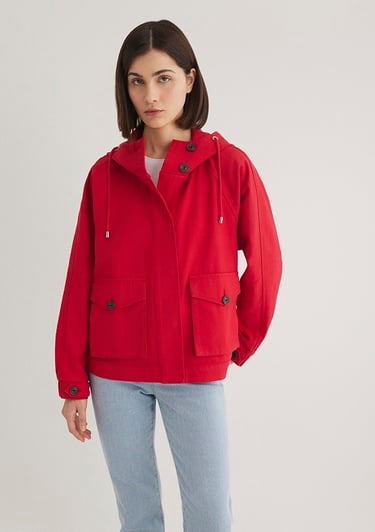  Mavi Kırmızı Ceket Oversize / Geniş Kesim 1110625-70463