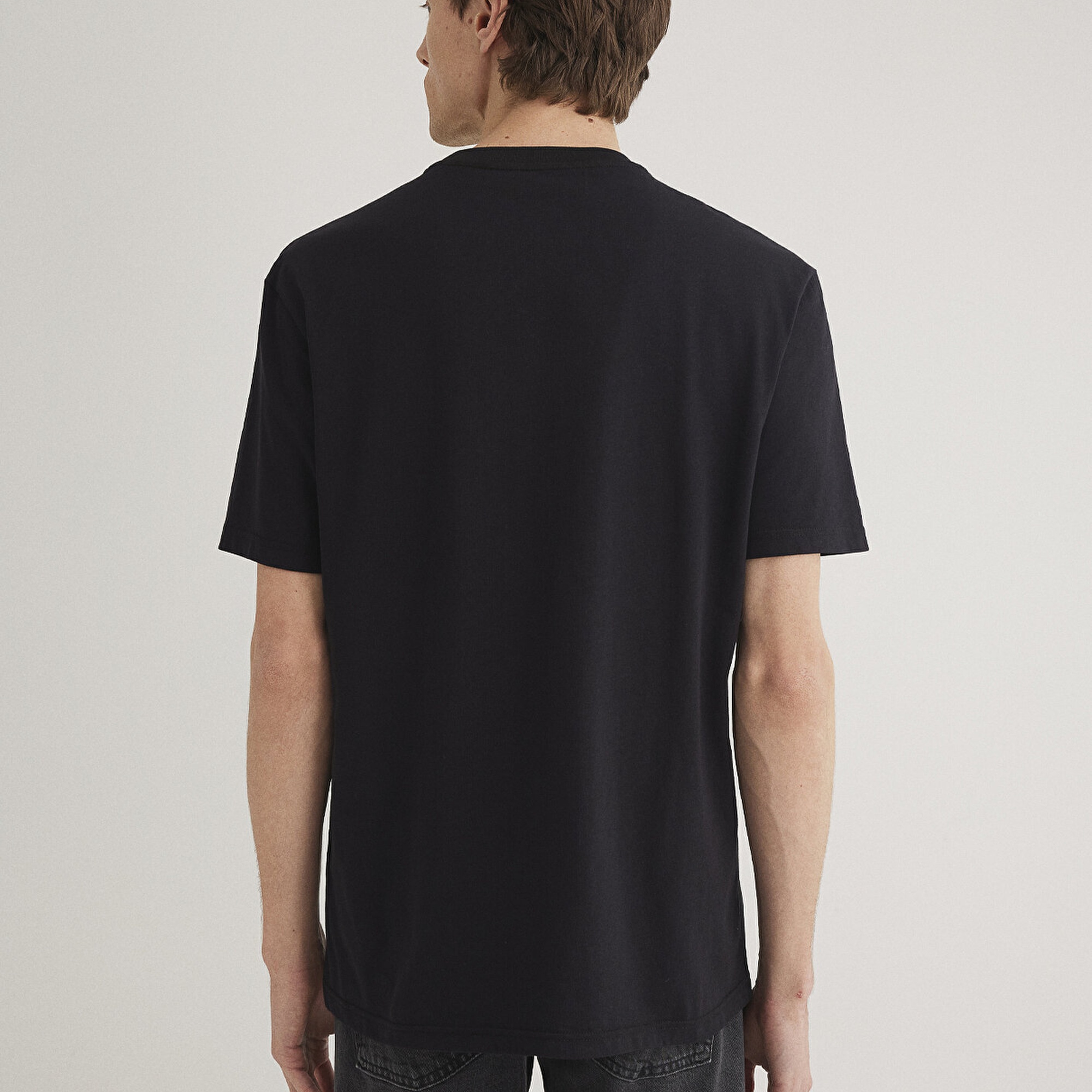 Mavi Rick and Morty Baskılı Siyah Tişört Loose Fit / Bol Rahat Kesim 0611683-900