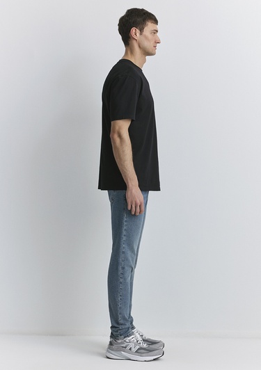  Mavi Mavi Patch Logo Baskılı Siyah Tişört Loose Fit / Bol Rahat Kesim 0612579-900