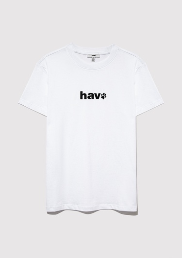  Mavi Hav Baskılı Beyaz Tişört Regular Fit / Normal Kesim 1613288-620