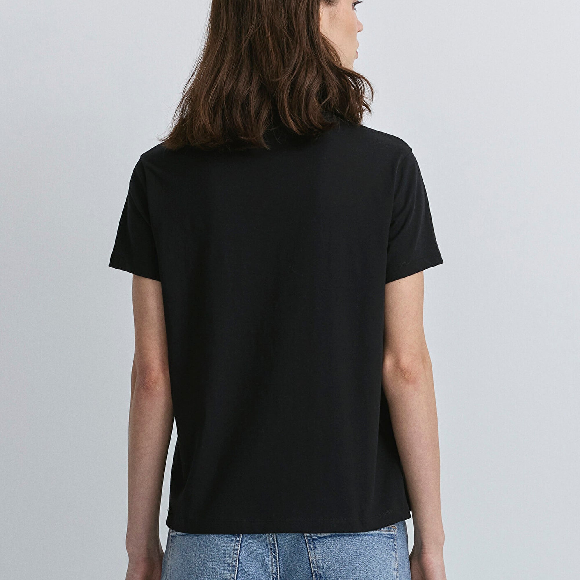 Mavi Hav Baskılı Siyah Tişört Regular Fit / Normal Kesim 1613288-900