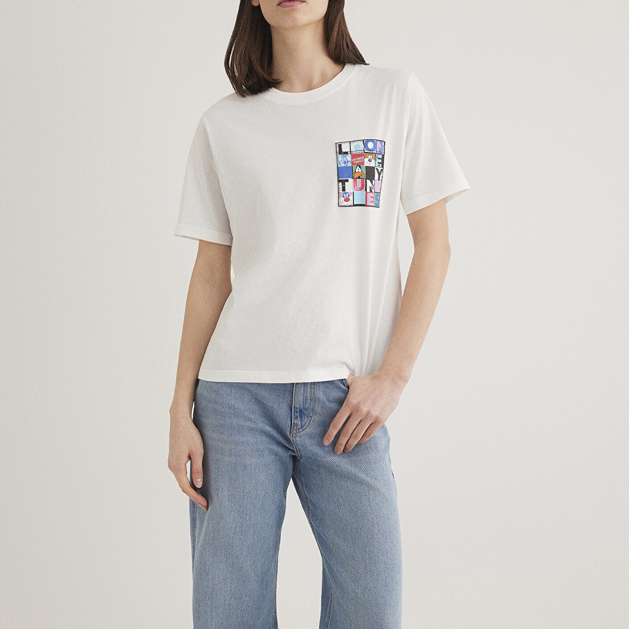 Mavi Looney Tunes Baskılı Beyaz Tişört Regular Fit / Normal Kesim 1613267-70057