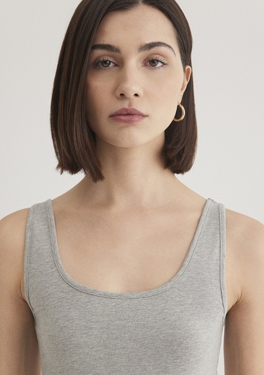  Mavi 2li Gri Lacivert Kadın Basic Atlet Fitted / Vücuda Oturan Kesim 1611367-70490