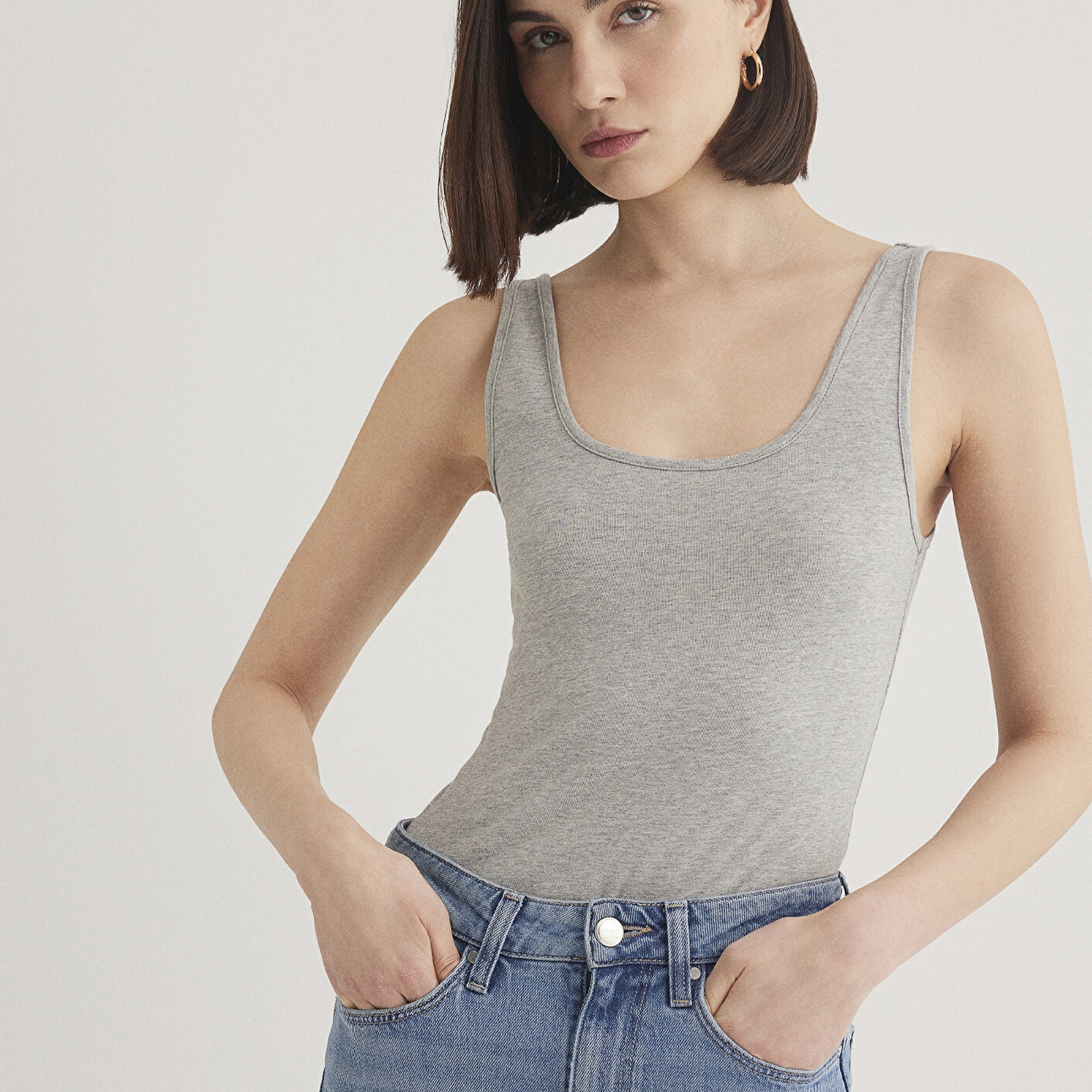 Mavi 2li Gri Lacivert Kadın Basic Atlet Fitted / Vücuda Oturan Kesim 1611367-70490