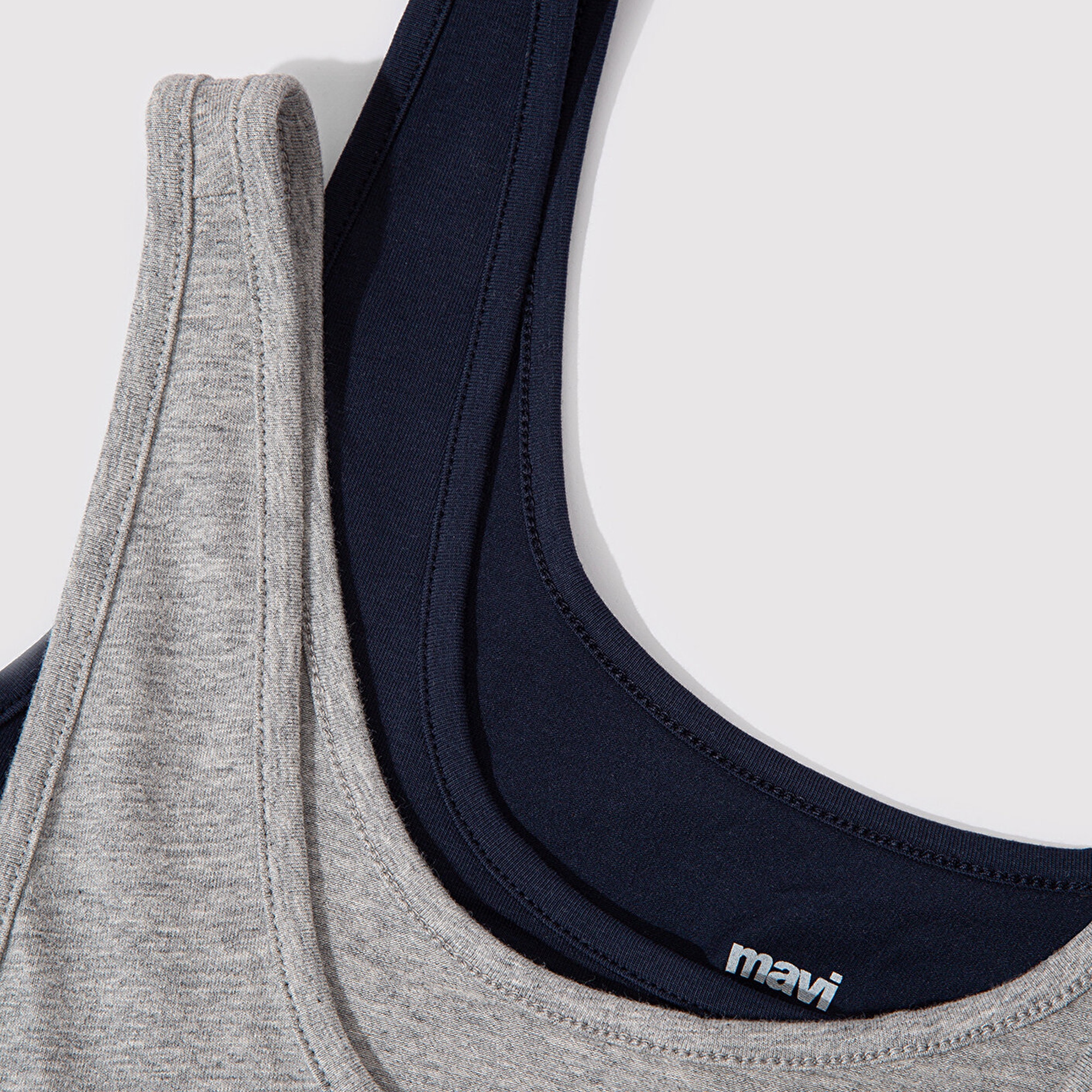 Mavi 2li Gri Lacivert Kadın Basic Atlet Fitted / Vücuda Oturan Kesim 1611367-70490