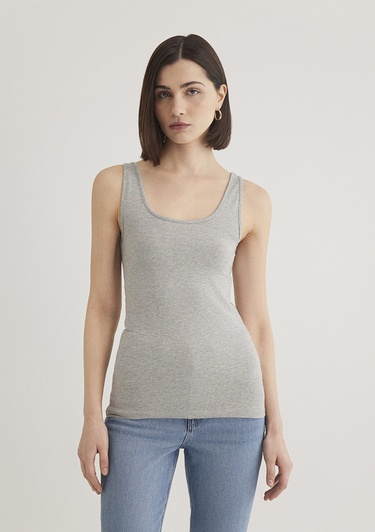  Mavi 2li Gri Lacivert Kadın Basic Atlet Fitted / Vücuda Oturan Kesim 1611367-70490