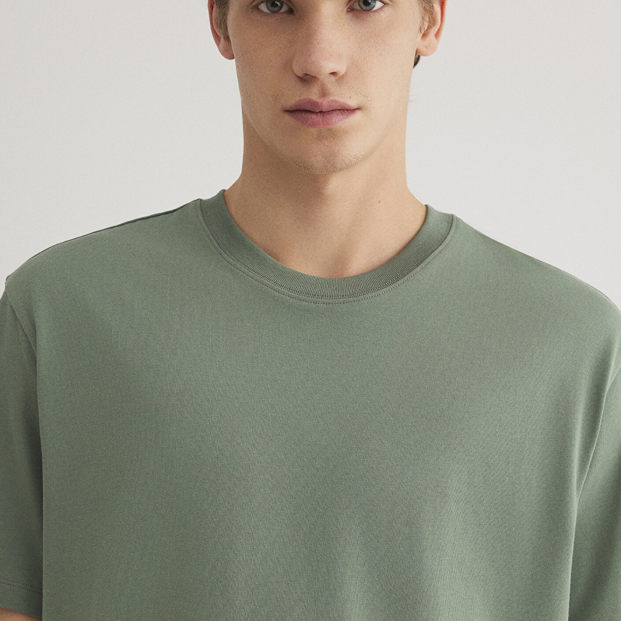 Mavi Yeşil Basic Tişört Loose Fit / Bol Rahat Kesim 066249-71483