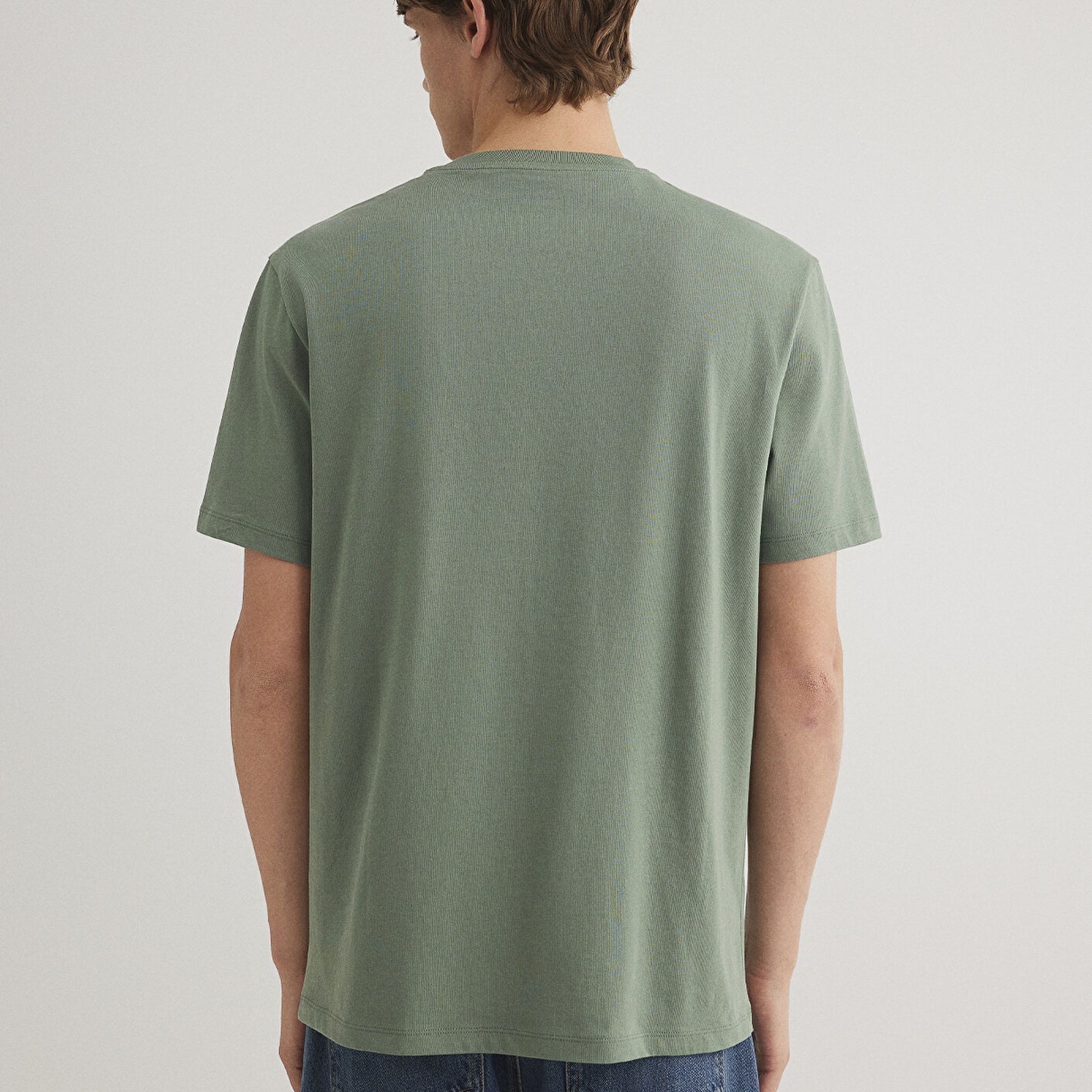 Mavi Yeşil Basic Tişört Loose Fit / Bol Rahat Kesim 066249-71483