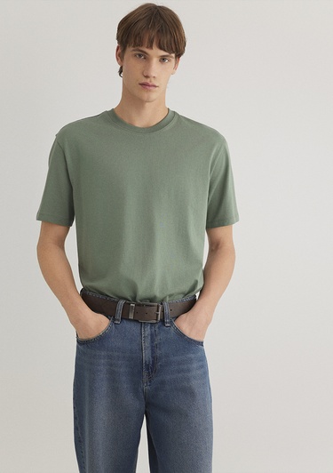  Mavi Yeşil Basic Tişört Loose Fit / Bol Rahat Kesim 066249-71483