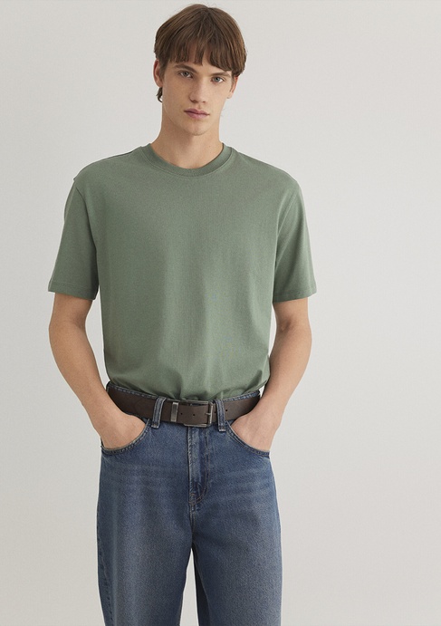  Mavi Yeşil Basic Tişört Loose Fit / Bol Rahat Kesim 066249-71483