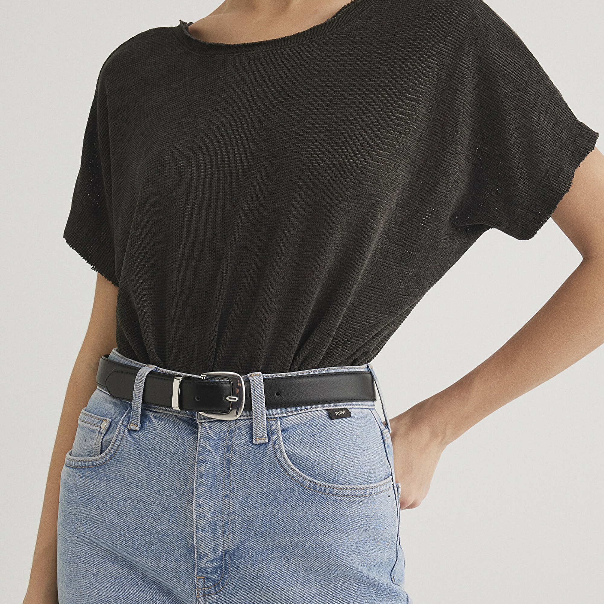 Mavi Siyah Suni Deri Kemer 1913299-900