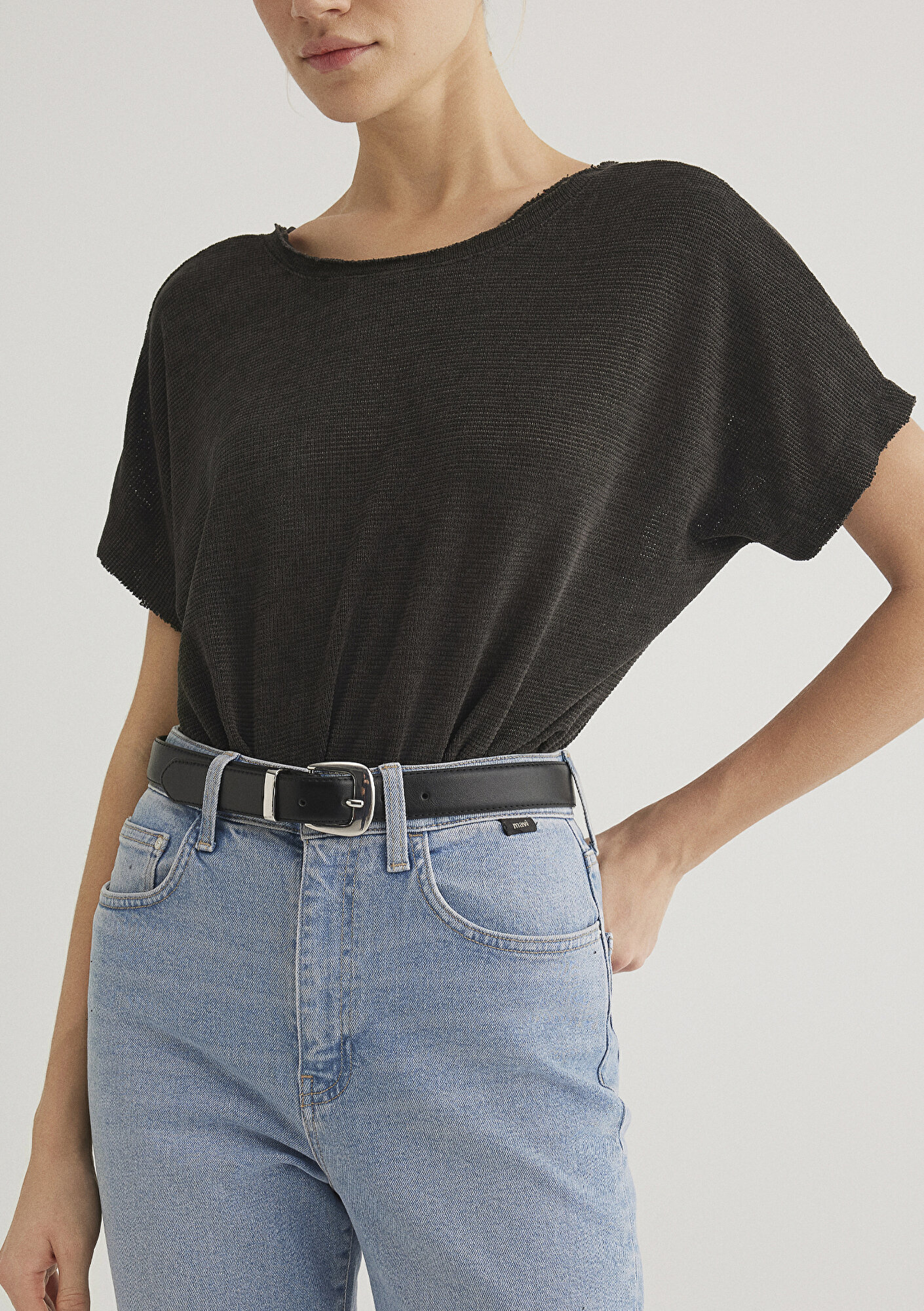  Mavi Siyah Suni Deri Kemer 1913299-900