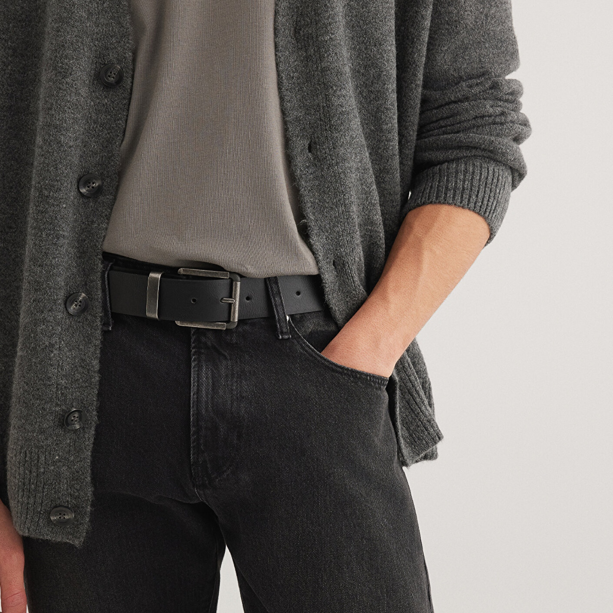 Mavi Siyah Suni Deri Kemer 0911874-900