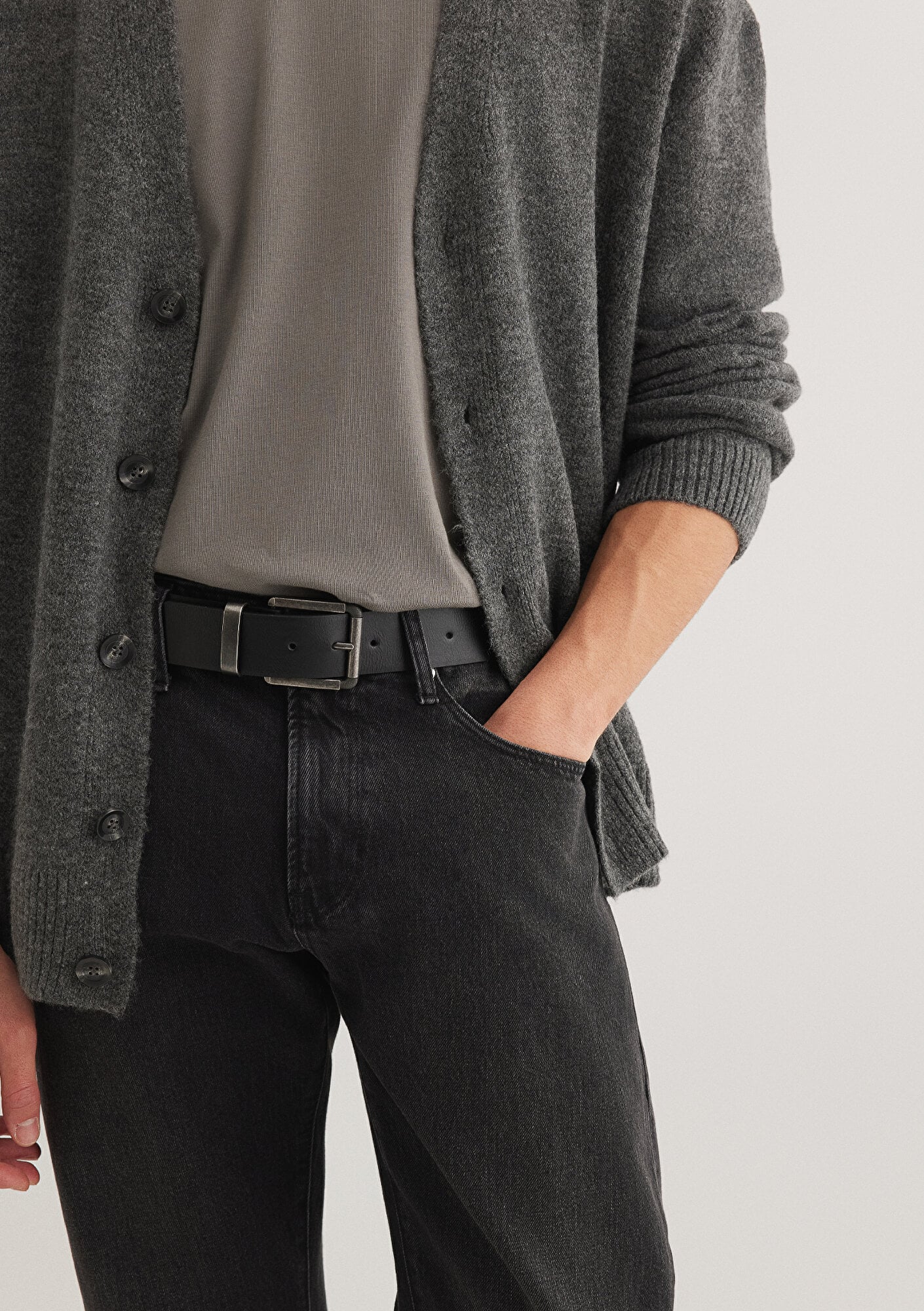  Mavi Siyah Suni Deri Kemer 0911874-900