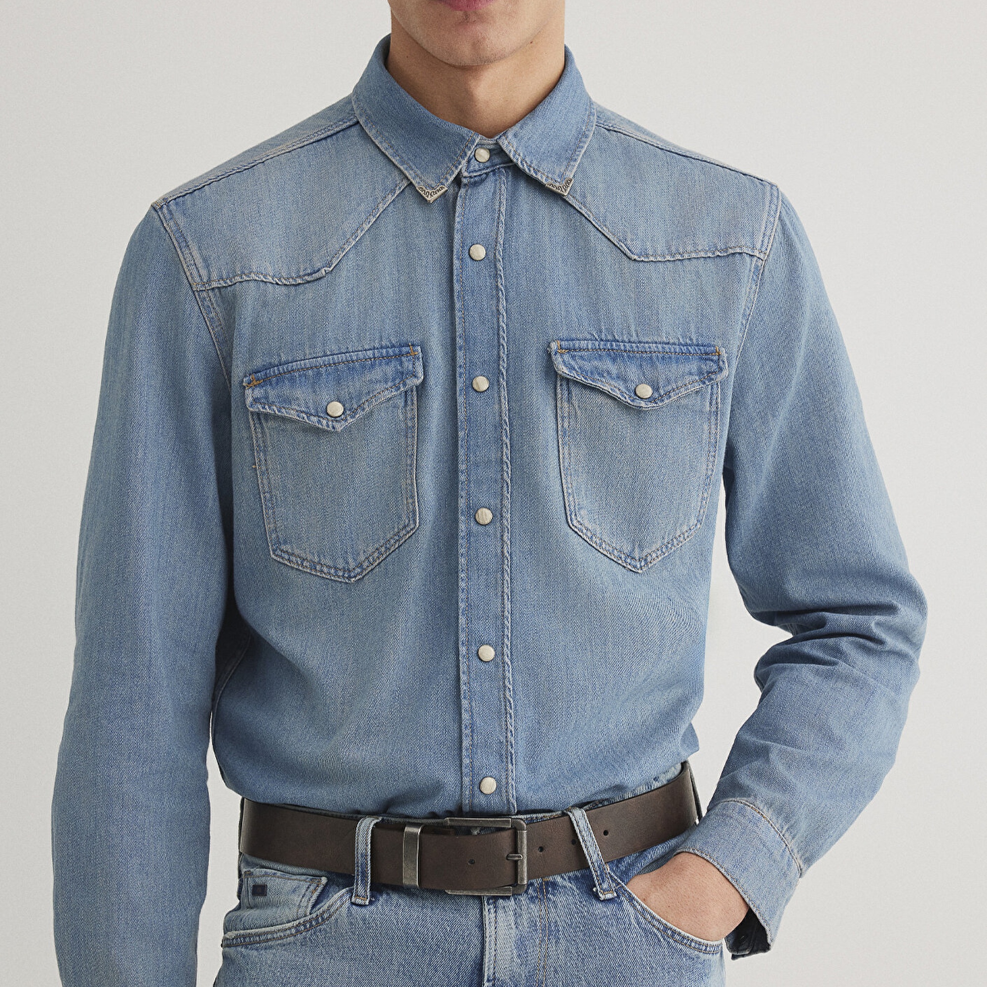 Mavi Kahverengi Suni Deri Kemer 0911874-85397