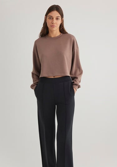  Mavi Sporty Lux Kahverengi TENCEL TM Modal Sweatshirt 1S10061-70383