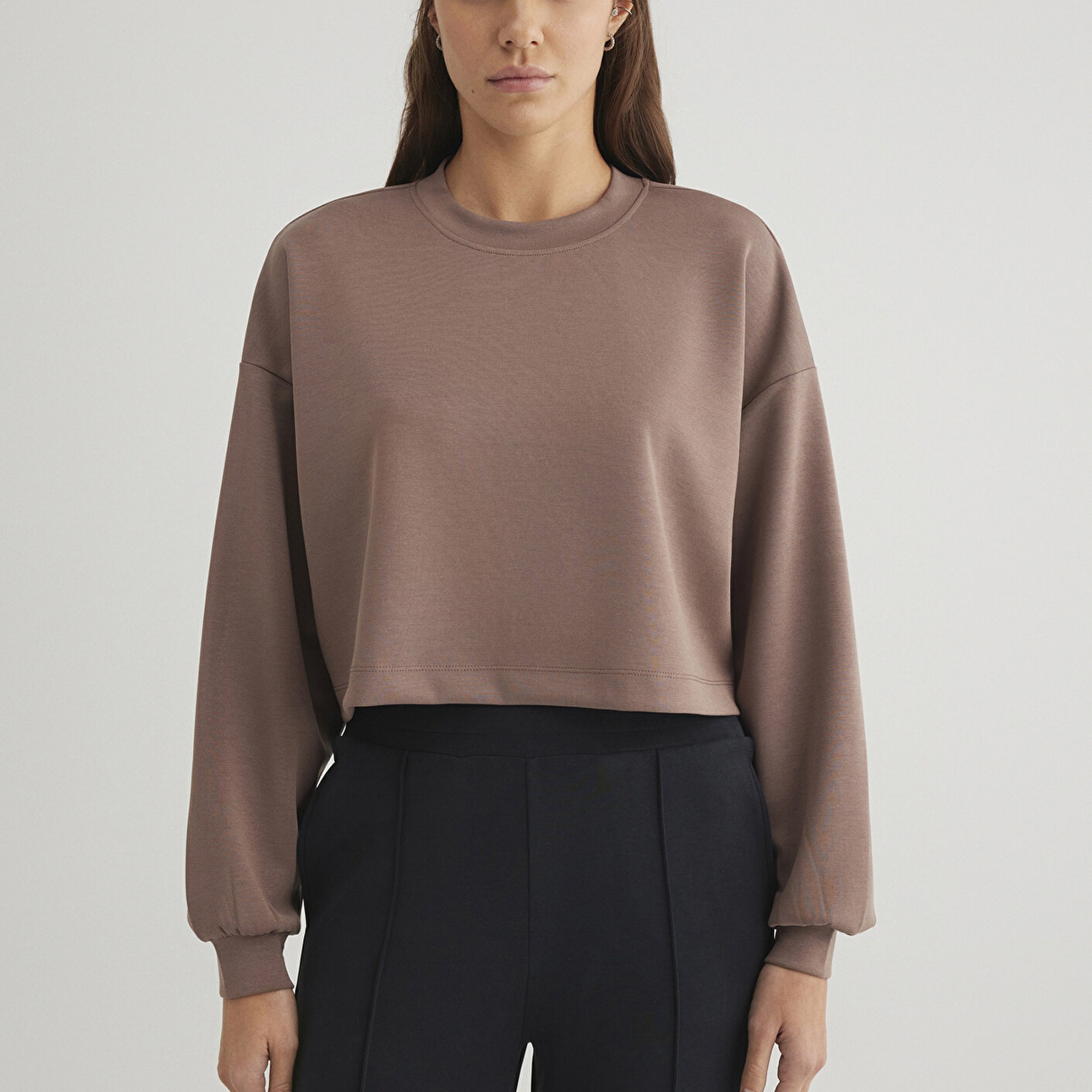 Mavi Sporty Lux Kahverengi TENCEL TM Modal Sweatshirt 1S10061-70383