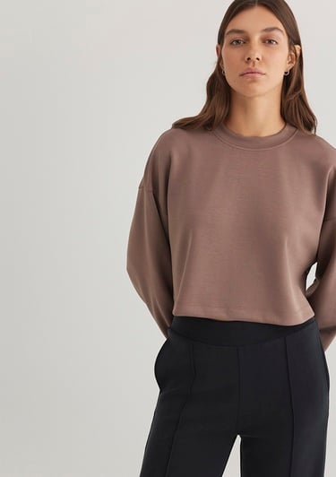  Mavi Sporty Lux Kahverengi TENCEL TM Modal Sweatshirt 1S10061-70383