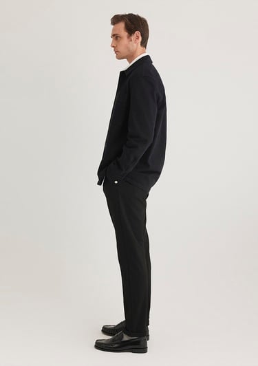  Mavi Siyah Örme Pantolon 0010460-900