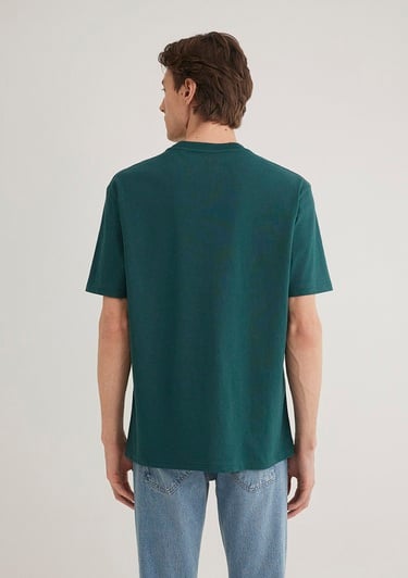 Mavi Etiket Detaylı Yeşil Basic Tişört Loose Fit / Bol Rahat Kesim 0611824-87831