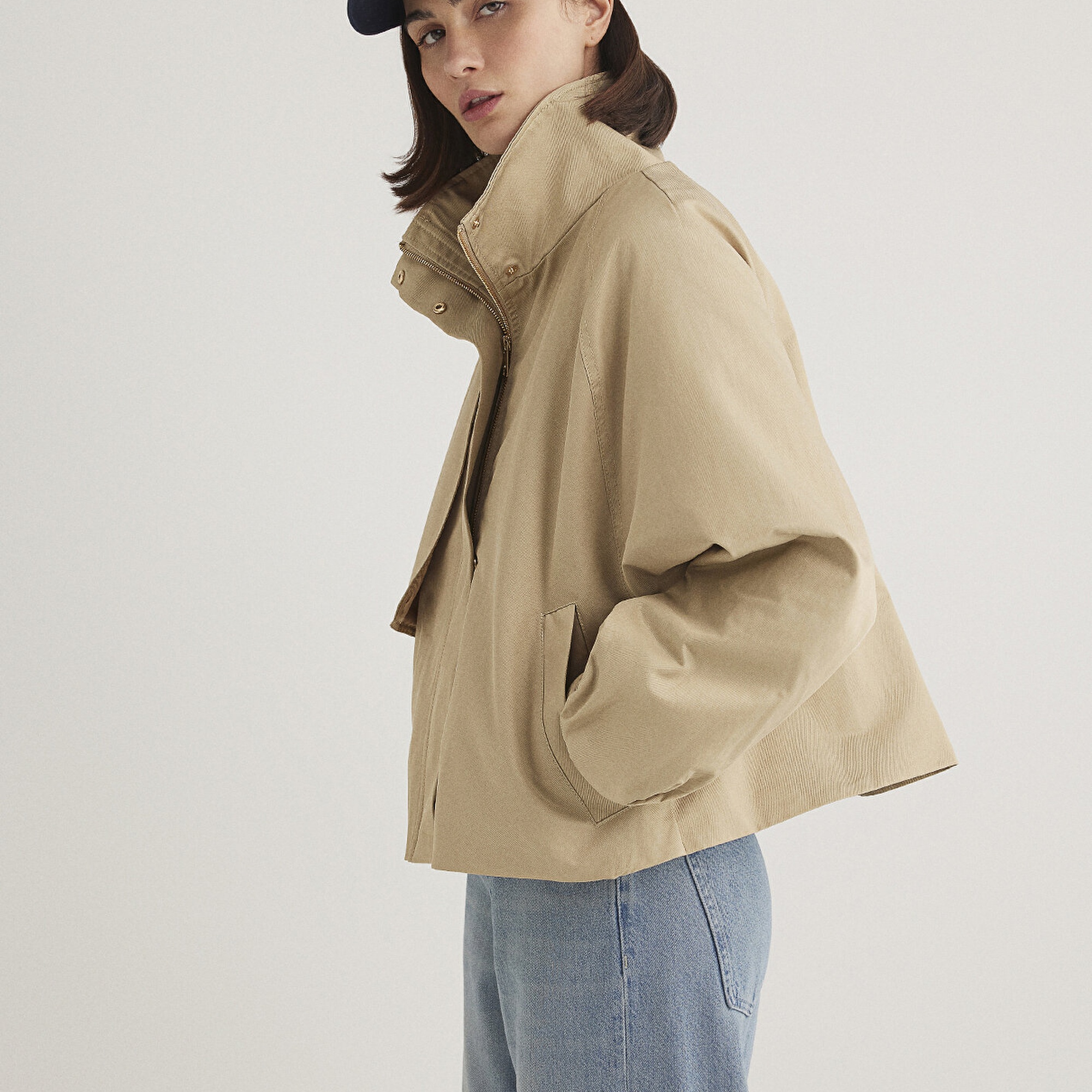 Mavi Bej Ceket Oversize / Geniş Kesim 1110647-35565