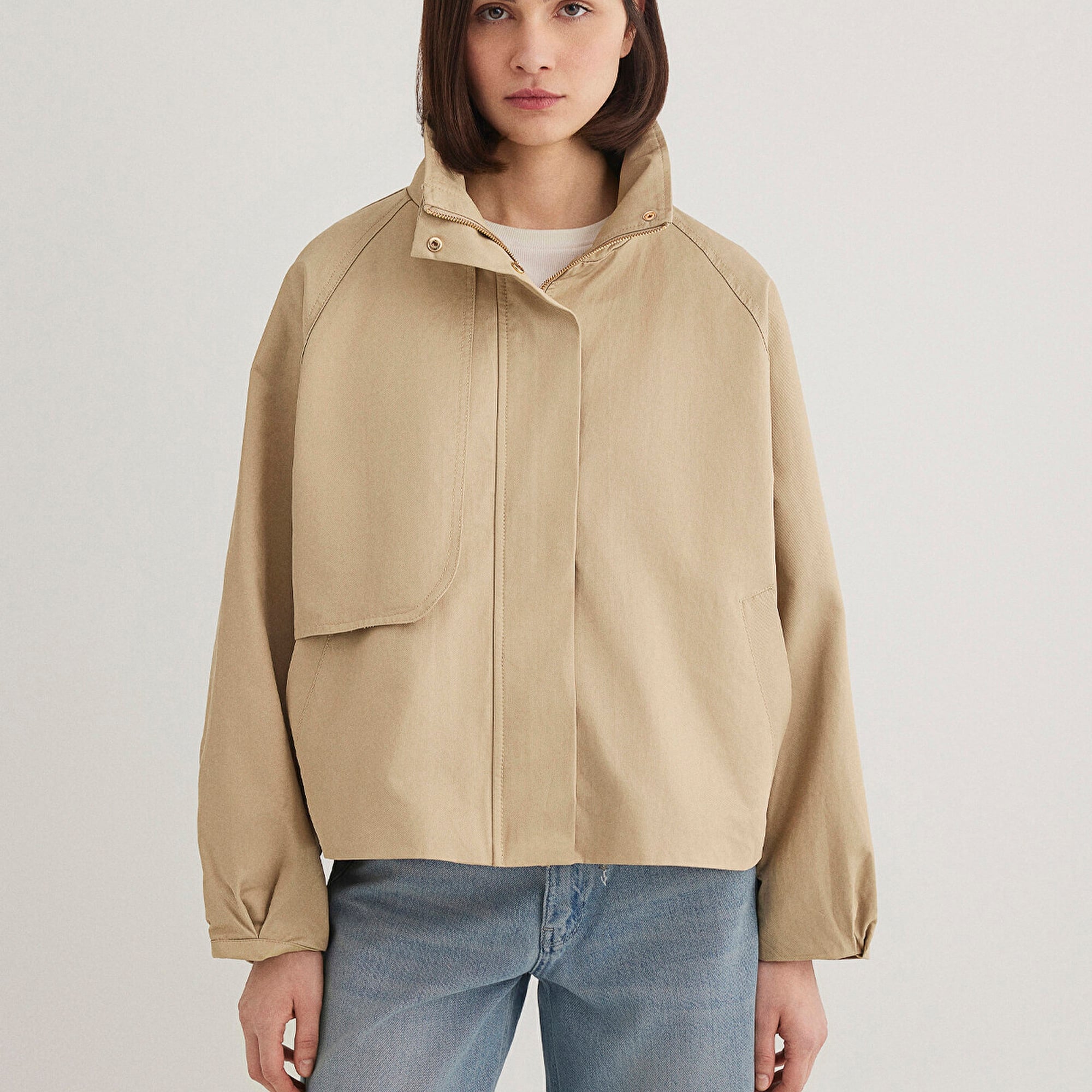 Mavi Bej Ceket Oversize / Geniş Kesim 1110647-35565