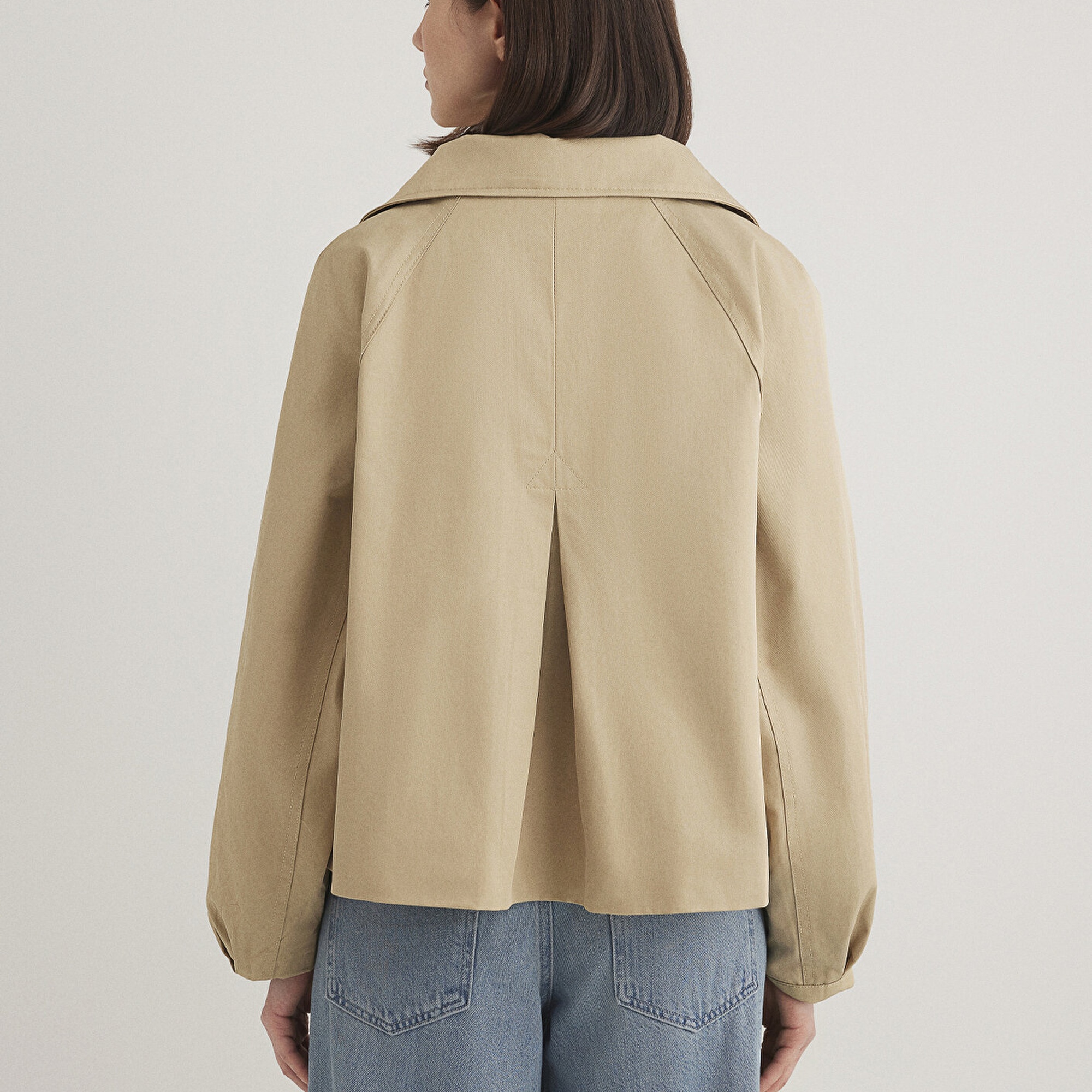 Mavi Bej Ceket Oversize / Geniş Kesim 1110647-35565