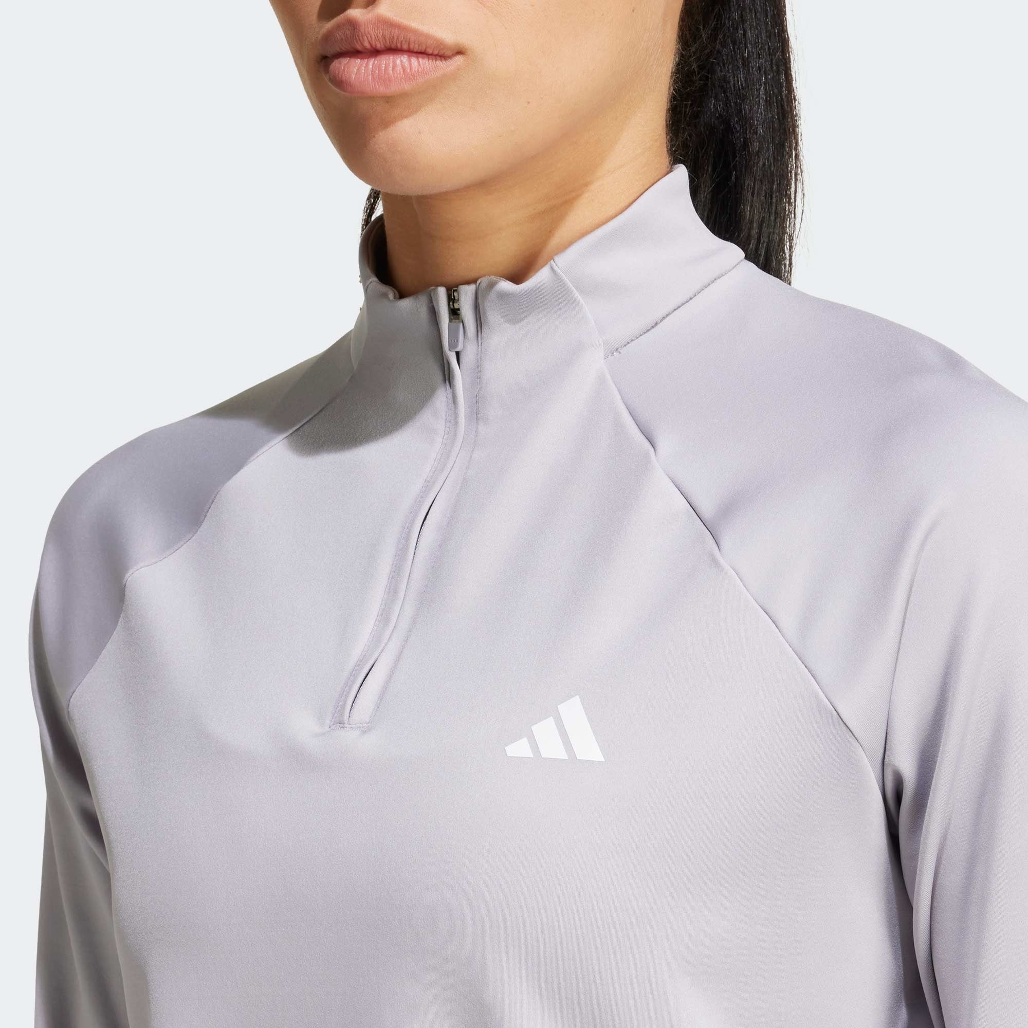 adidas Essentials 1/4 Zip Kadın Mor Sweatshirt