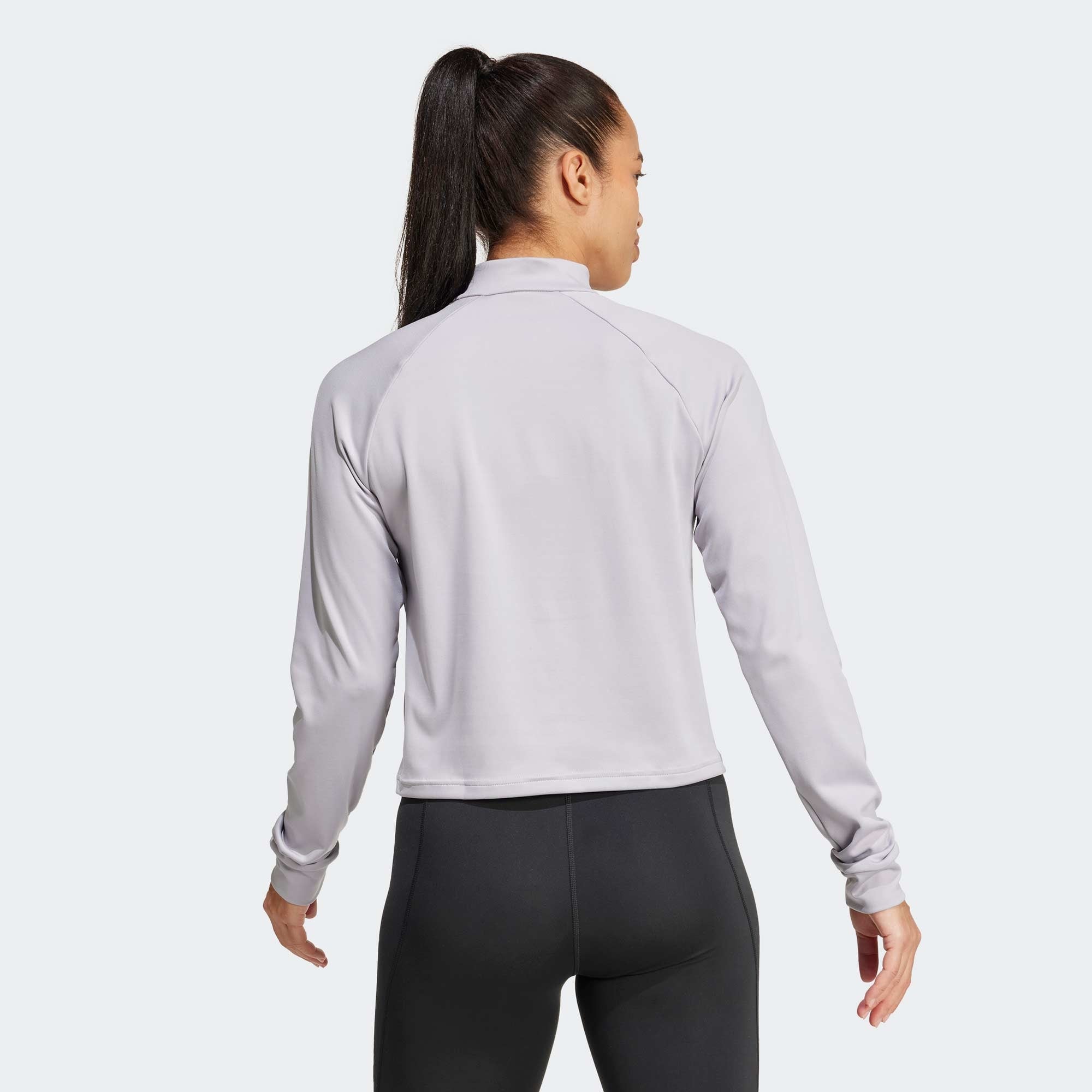 adidas Essentials 1/4 Zip Kadın Mor Sweatshirt